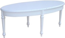 Coffee Table Cocktail Trade Winds Provence Traditional Antique Oval White Paint - £750.79 GBP