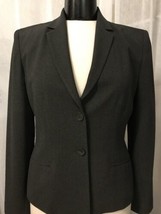 Ann Taylor Women&#39;s Blazer Charcoal Gray Fully Lined 2 Button Blazer Size 4 - $29.70