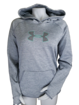 Under Armour Cold Gear Storm Hoodie Womens L Pullover Gray Heather Thumbholes - £11.12 GBP