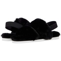 DV Dolce Vita Women Slingback Treaded Slippers Pattel Size US 6 Black Faux Fur - £26.01 GBP