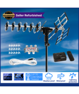 Outdoor TV Antenna 4K 360 Degree Rotation with Remote Control for 5 TVS - $48.65 CAD