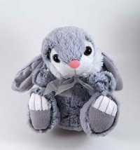 Easter Floppy Ear Rabbit Plush Sitting 8&quot; Gray and White Stuffed Animal - $8.99