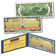 BABE RUTH 1933 Goudey #144 Batting Yankees iconic Card Art on Authentic $2 Bill - £11.92 GBP