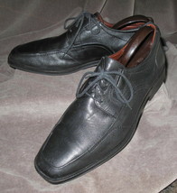 JOHNSTON &amp; MURPHY Men&#39;s Black Leather Strickland Oxford Shoe 10 M - $12.17