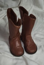 Childrens Place Size 5 Boots Brown Cowboy Style Side Zip - $9.99