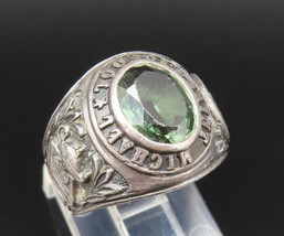 925 Silver - Vintage St Michael School Tourmaline Signet Ring Sz 5 - RG25436 - £40.05 GBP