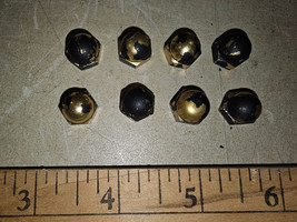 23RR08 SET OF 8 ACORN NUTS, 1/4NC, PAINT OVER BRIGHT BRASS, GOOD CONDITION - £3.14 GBP