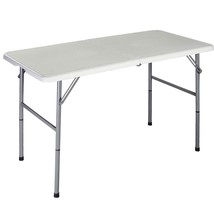 White HDPE Plastic Heavy Duty Indoor Outdoor Folding Table with Steel Frame - £97.30 GBP