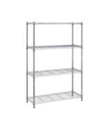 4 Shelf Wire, Height Adjustable Metal Shelving,1000 LBS Capacity, Chrome - $65.99+