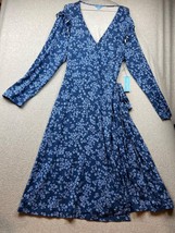 Draper James Rsvp Women Wrap Midi Dress Size Xxl Long Sleeve Prairie Cottagecore - £34.28 GBP