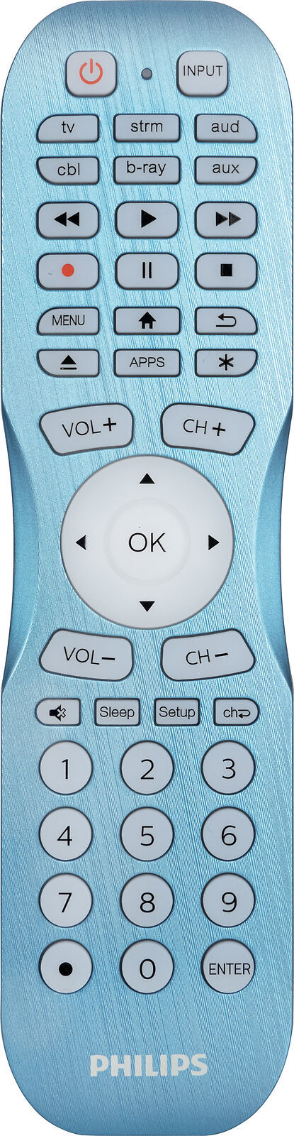 Philips - 6 Device Backlit Universal Remote Control - Brushed Electric Blue