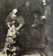 Rembrandt 1944 Return Of The Prodigal Son Dutch Gravure Phaidon Art Print DWU9 - £78.68 GBP