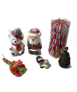 Christmas Decoration Junk Drawer Lot Candle Ornament Snowman Santa Bear ... - £5.37 GBP