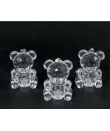 3 Christmas Ornament Bears Faceted Acrylic W/ Opening For Lights 2.5&quot; Vi... - £23.69 GBP