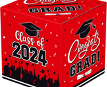 Graduation Card Box 2024 - Congrats Grad Card Boxes Holder, Red Class of... - $16.38