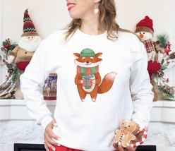 Fox Christmas hoodie , Winter Sweatshirt, Christmas Crewneck, Cute Christmas swe - £36.73 GBP