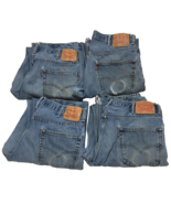 Lot Of 4 Levi's 38x34 550 Relaxed Fit Men's Denin Blue Work Jeans Distressed - $59.00
