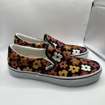 Vans Classic Slip-On Flower Black Print Shoes Men’s Size 9 1/2 -Women’s Size 11 - £41.12 GBP