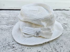 AJ Armani Jeans Women Hat White Round Hat Stra Hat Cowboy hat One Size - £14.90 GBP