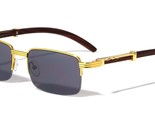 Harrisburg Rimless Rectangle Sunglasses 90&#39;s Fashion Vintage Tinted Squa... - £7.67 GBP+