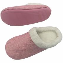 Serenity Women&#39;s Cable Knit Memory Foam Slippers-Light Pink- Large - £15.81 GBP