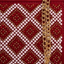 The Nampula Red Glitter Suede Leather Small Clutch image 5