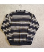 Nautica Pullover Sweater Mens size Lg Blue Stripe Crew Neck Long Sleeve ... - $21.27