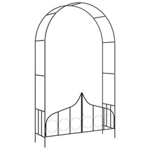 Garden Arch with Gate Black 54.3&quot;x15.7&quot;x93.7&quot; Iron - $2,421.01 MXN