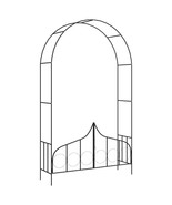 Garden Arch with Gate Black 54.3&quot;x15.7&quot;x93.7&quot; Iron - $182.24 CAD