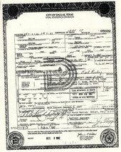 Jack Ruby Death Certificate Reproduction - £5.50 GBP