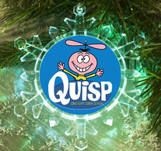 Quisp Cereal Snowflake tri-Color Blinking Light Holiday Christmas Tree Ornament - £11.38 GBP