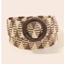 Boho Woven Hoop Buckle Belt Brown - $19.80