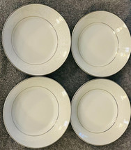 Salem Translucent Fine China Bread Plates (4) Silver Trim Lace Border 6-1/4&quot; - $25.00