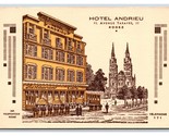Artista Vista Hotel Andrieu Rodez Francia Unp DB Cartolina O16 - £14.45 GBP