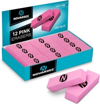 Noverbee Erasers, Pink Erasers. Erasers for Pencils 12 Pk. Erasers - $18.87 CAD