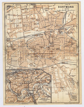 1925 Original Vintage Map Of Dortmund / North RHINELAND-WESTPHALIA Germany - £19.72 GBP