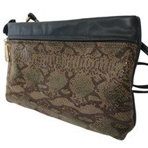 Animal Print Leather Crossbody Bag Handbag Clutch Snake Reptile Vintage ... - £27.23 GBP