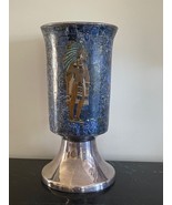 Los Castillo Taxco Mexico Plated  Vase with Inlay Stones Aztecs Warriors... - £1,971.48 GBP