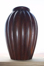 Awesome Antique Hand Carved Wood Vase Wooden Art Home Bar Decoration Collectible - $157.65