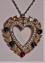 Vtg Crown Trifari &quot;Dearest Heart&quot; Pendant on Chain - £43.98 GBP