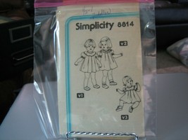 Simplicity 8814 Toddler Girl&#39;s Dress Pattern - Size 1/2-1 Chest 19-20 - $9.68