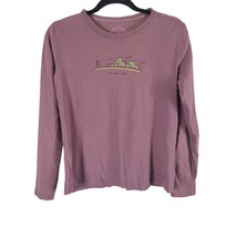 Life Is Good Long Sleeve Top S Womens Purple Hit The Road Pullover Crew Neck - £18.38 GBP