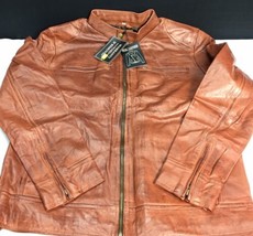 Blingsoul Leather Jacket Men, Pure Lambskin Cafe Racer Style Leather Jacket, Med - £134.52 GBP