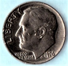 1976 Roosevelt Dime - Circulated moderate wear - £5.52 GBP