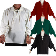 Renaissance Medieval Irish Peasant Pirate Cosplay Costume Mens Knight Top Pant - £20.77 GBP