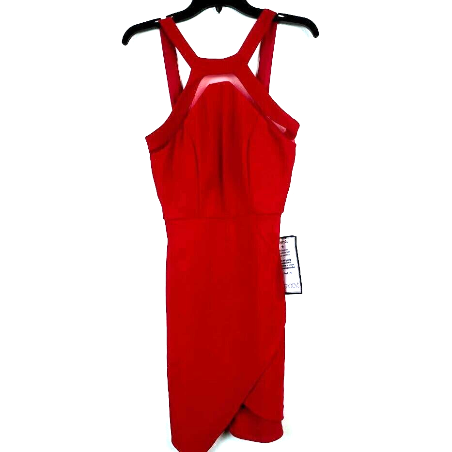 Crystal Doll Junior Womens 7 Red Sleeveless Halter Mini Dress NWOT AH14 - $12.94