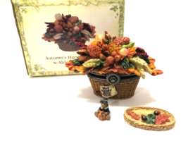 Boyds Bears Autumn's Harvest Basket With Alden Mc Nibble Hinged Box Set - $19.80