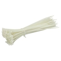 White Nylon Cable &amp; Wire Ties 11&quot; Inch Long X 3/16&quot; 65 Lb Zip Dupont UL66 100 Ct - £10.85 GBP