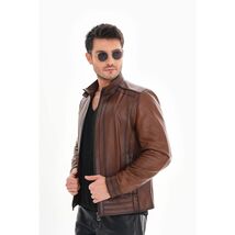 Vinci The Arezzo Brown Leather Men Jacket image 2