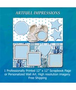 Children- Baby Boy Angel &amp; ABC Blocks  Personalized Wall Art or Scrapboo... - $412.04 MXN
